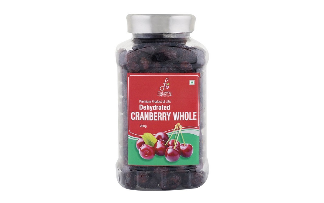 Flyberry Gourmet Dehydrated Cranberry Whole    Plastic Jar  250 grams